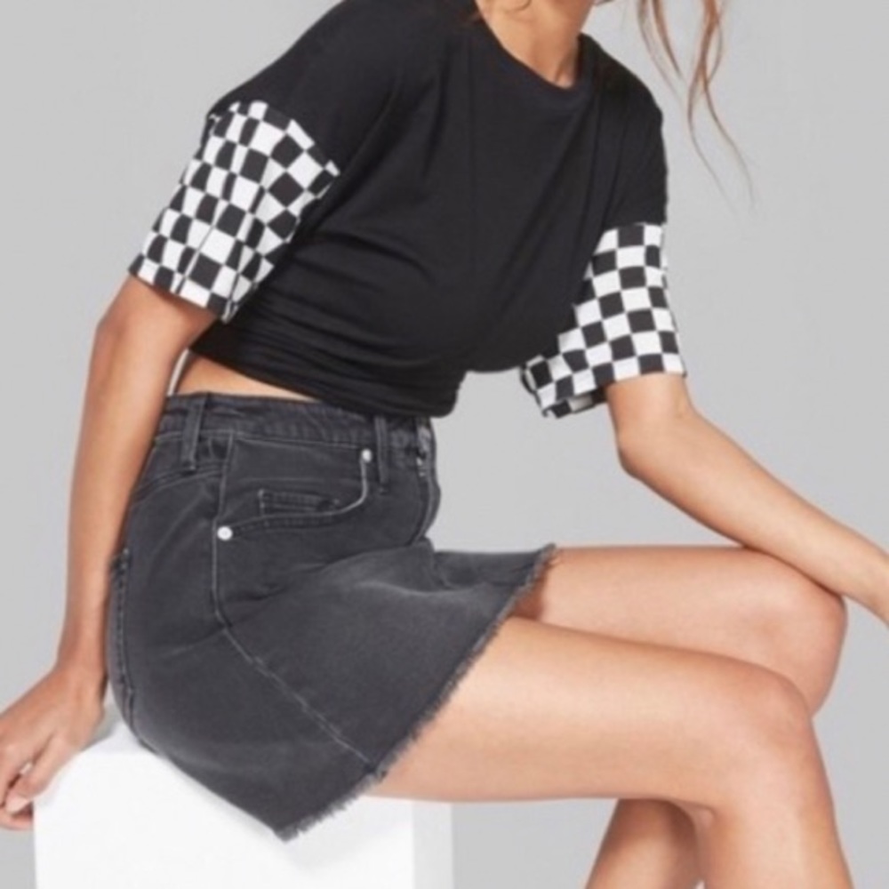 Wild fable black denim skirt